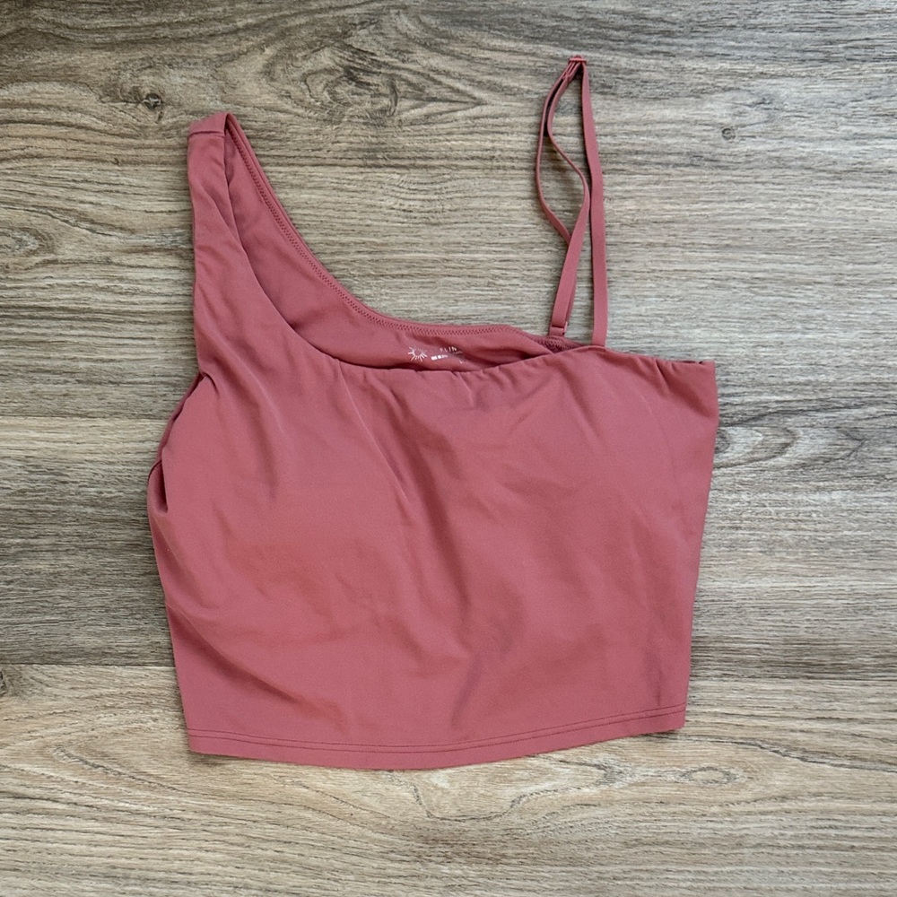 Offline by Aerie One-Shoulder Sports Bra in Rose